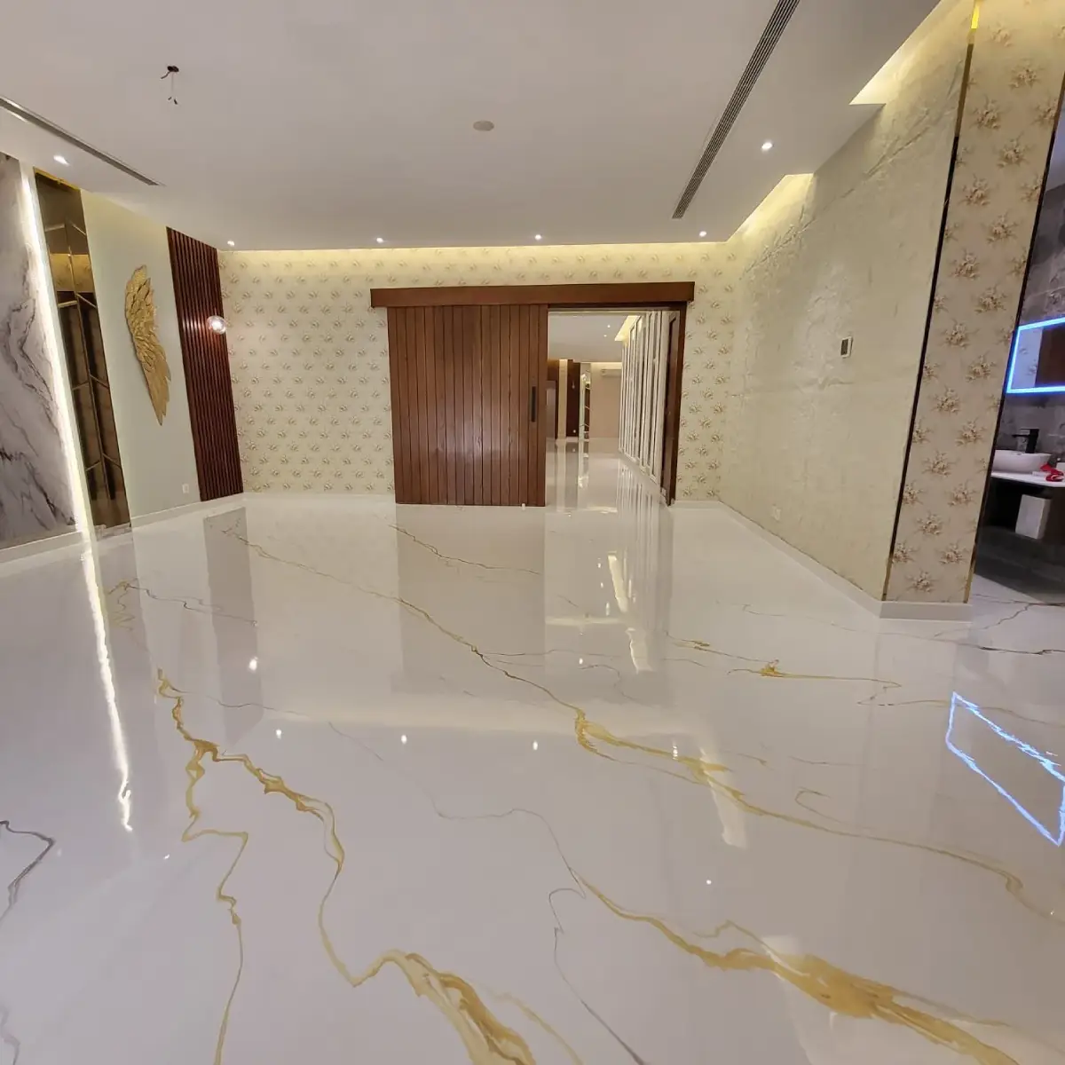 Natural marble-look engineered flooring for luxury